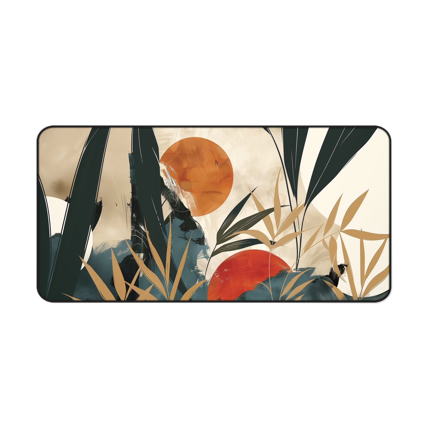 Abstract Tropical Desk Mat | Modern Neoprene | Anti-Slip | 3 Sizes | Stylish Office Decor