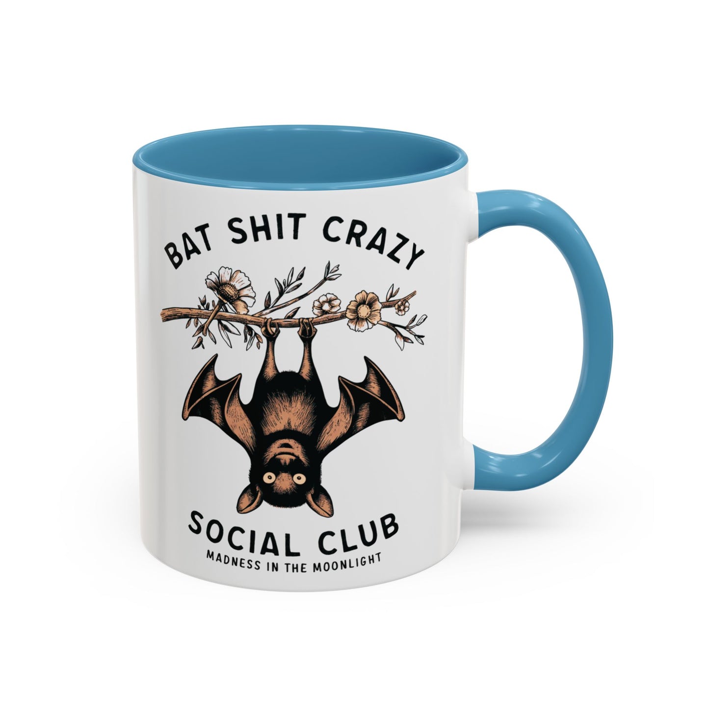 Bat Crazy Social Club Mug | Quirky Bat Design | Halloween Coffee Mug | Funny Halloween Drinkware