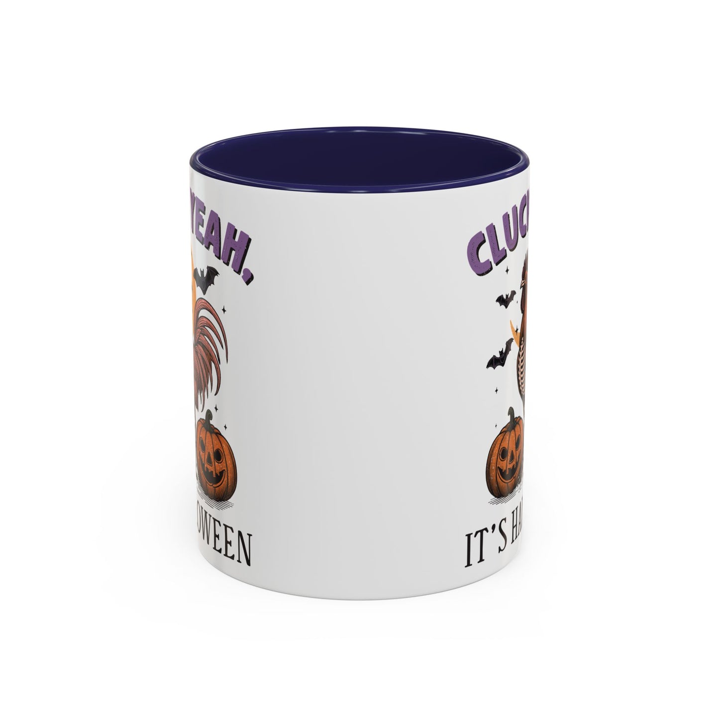 Cluck Yeah, It's Halloween Mug | Funny Rooster Halloween Coffee Cup | Spooky Chicken Design