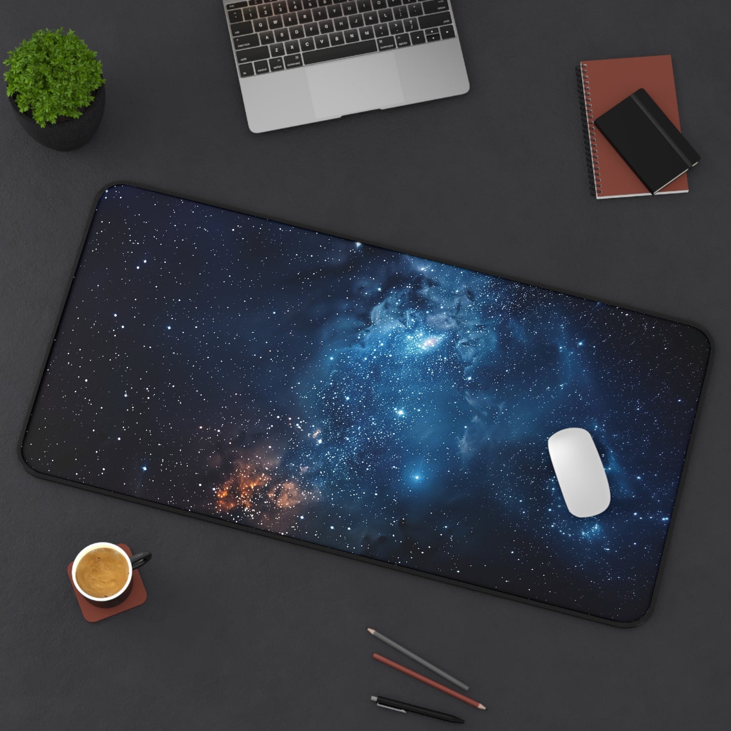 Galaxy Desk Mat | Cosmic Starfield Design | Gaming & Office Decor | Neoprene | Anti-Slip | 3 Sizes