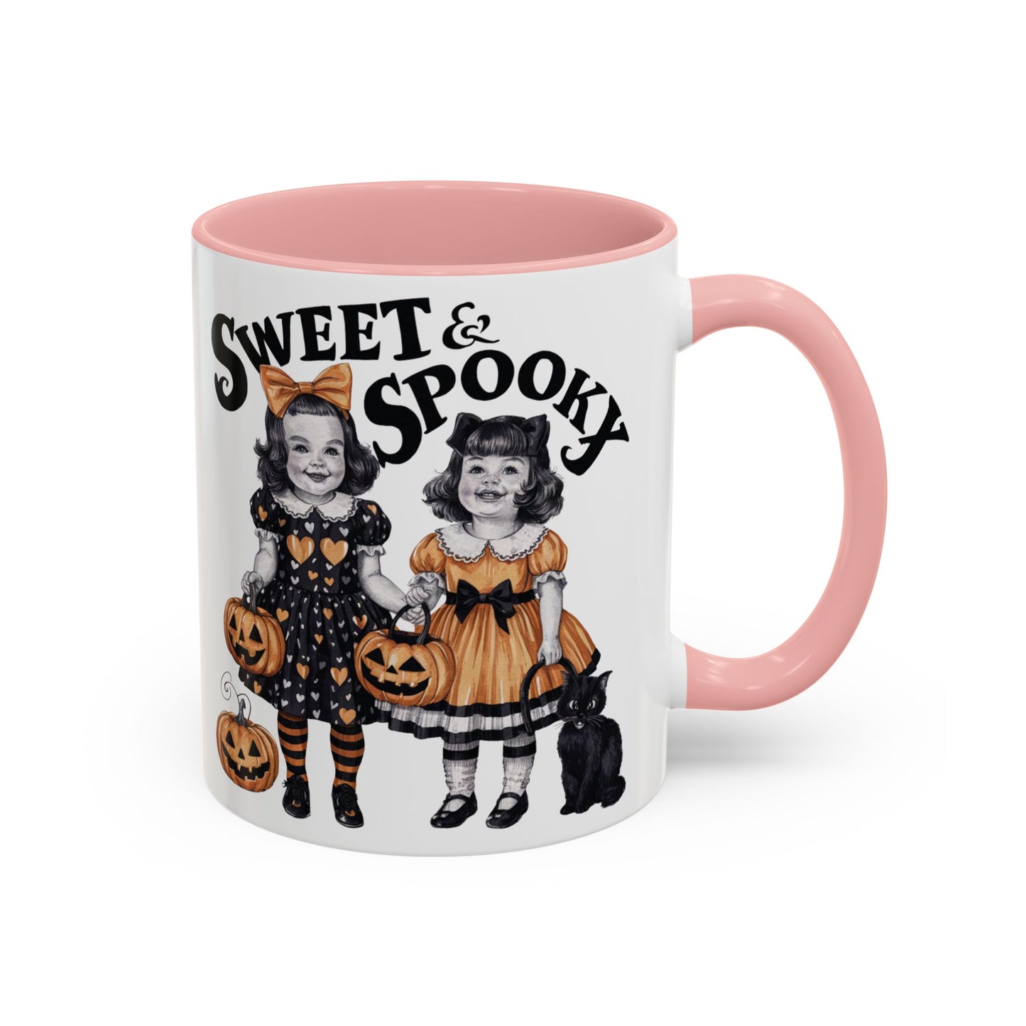 Sweet & Spooky Halloween Mug | Vintage Doll and Pumpkin Design | Cute Halloween Coffee Mug | Fall Drinkware | Trick or Treat Gift