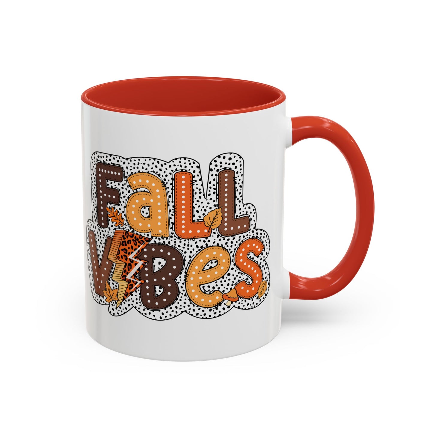 Fall Vibes Autumn Mug | 11oz and 15oz Ceramic Coffee Cup | Cozy and Colorful Fall Design