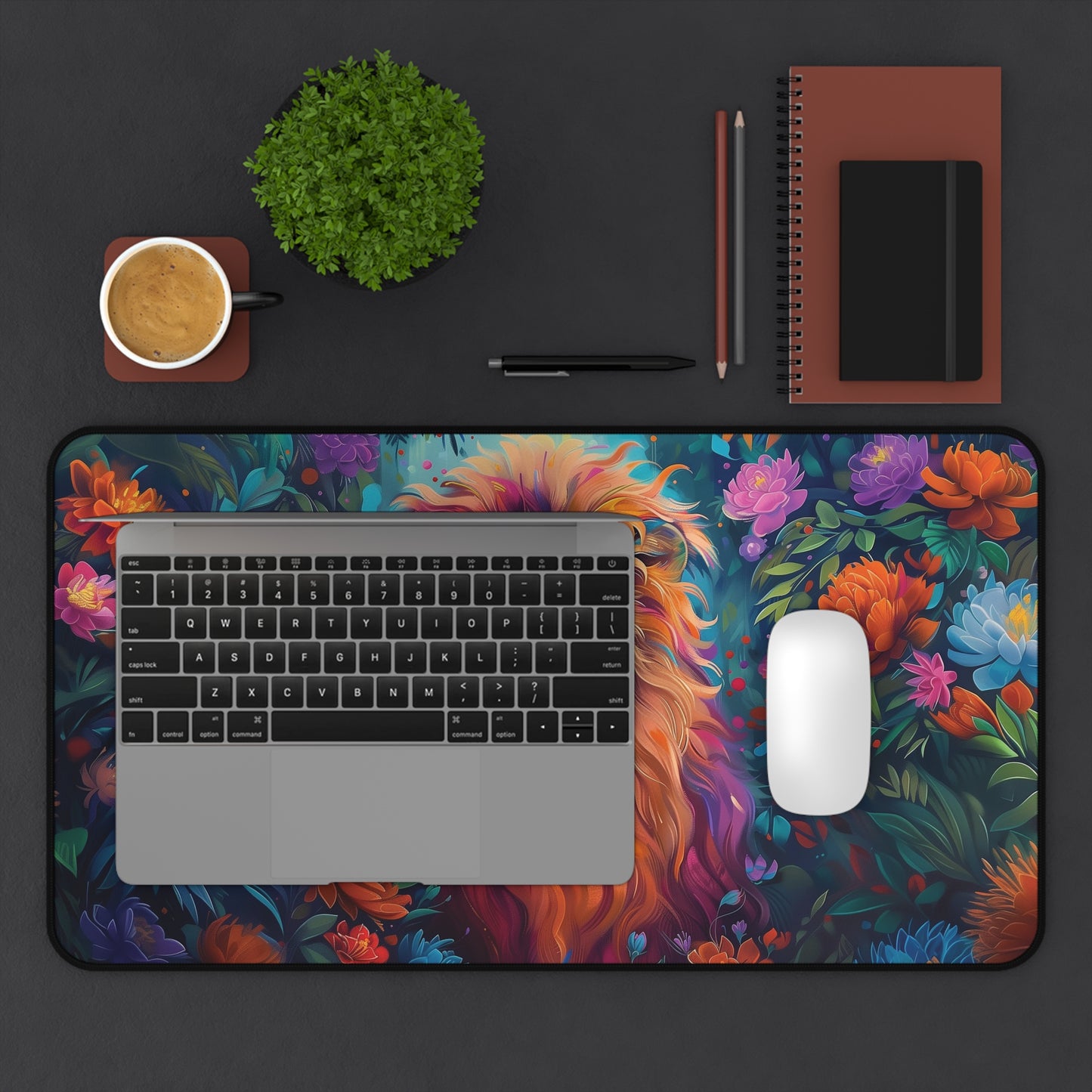 Colorful Lion Desk Mat | Neoprene | Anti-Slip | 3 Sizes