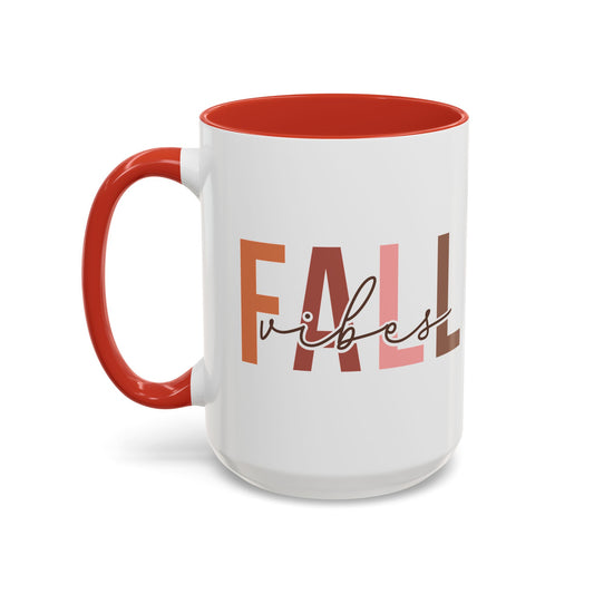 Fall Vibes Minimalist Autumn Mug | 11oz and 15oz Ceramic Coffee Cup | Modern Fall Design