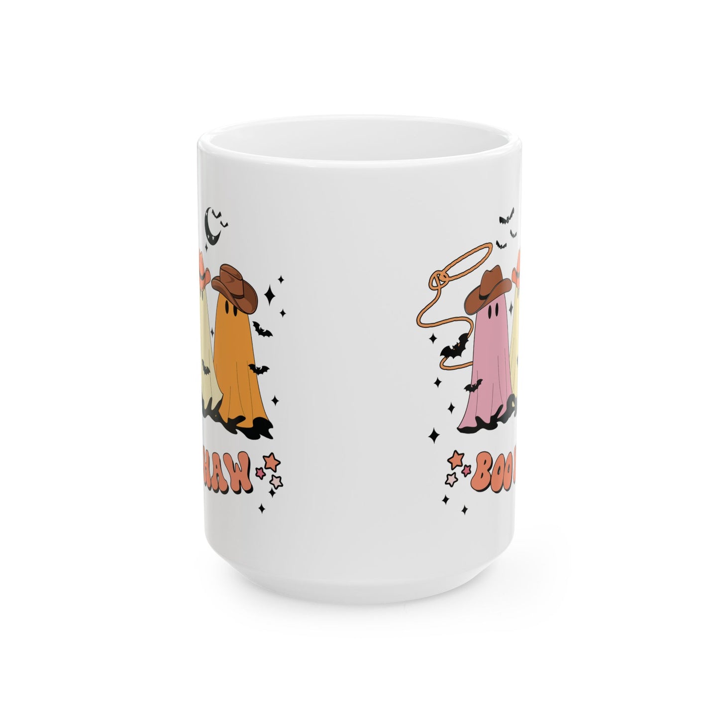 Boo Haw Ghost Mug | Cowboy Halloween Coffee Cup | Western Spooky Mug