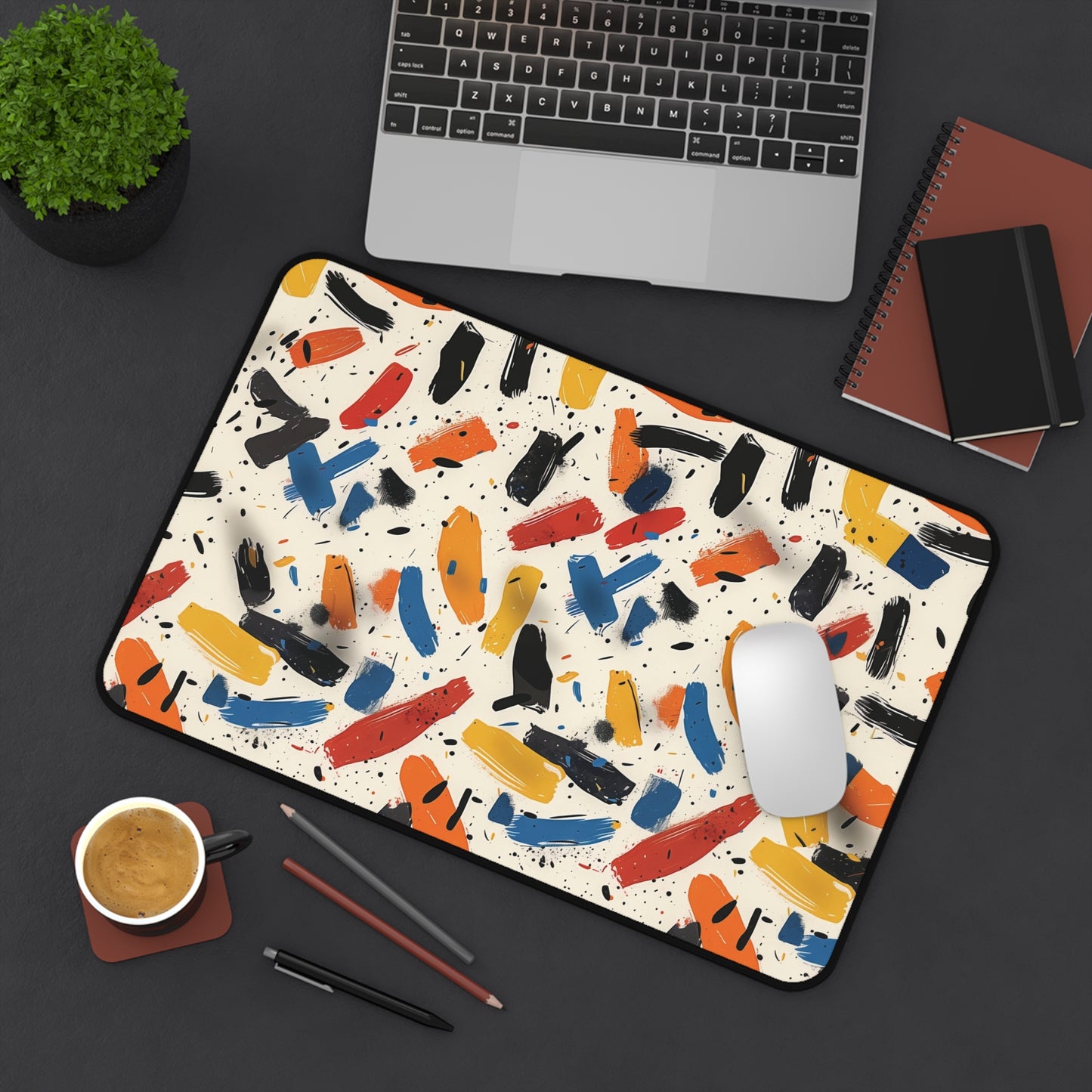 Abstract Brushstroke Desk Mat | Neoprene | Anti-Slip | 3 Sizes