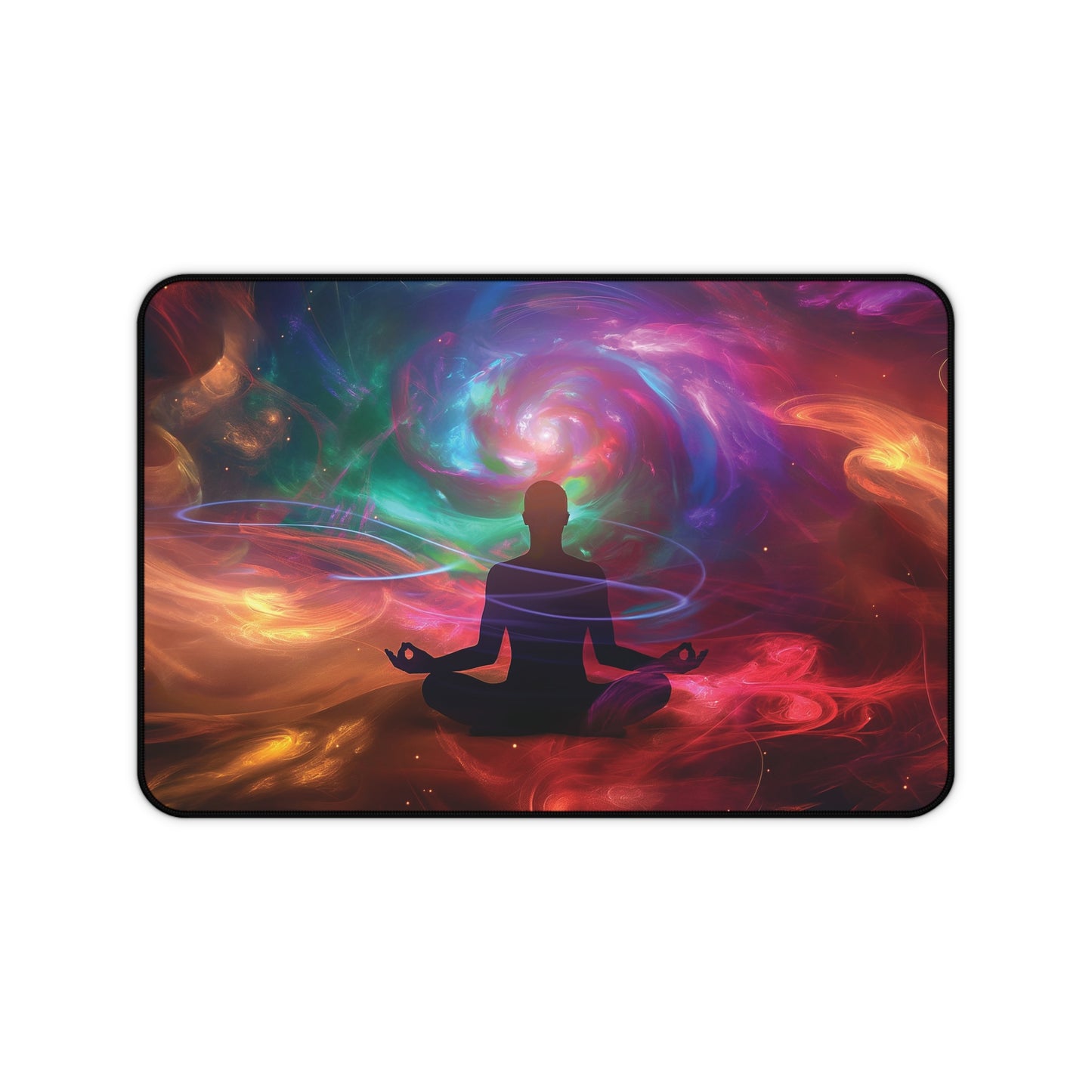 Meditative Cosmic Desk Mat | Vibrant Abstract | Neoprene | Anti-Slip | 3 Sizes | Zen Decor