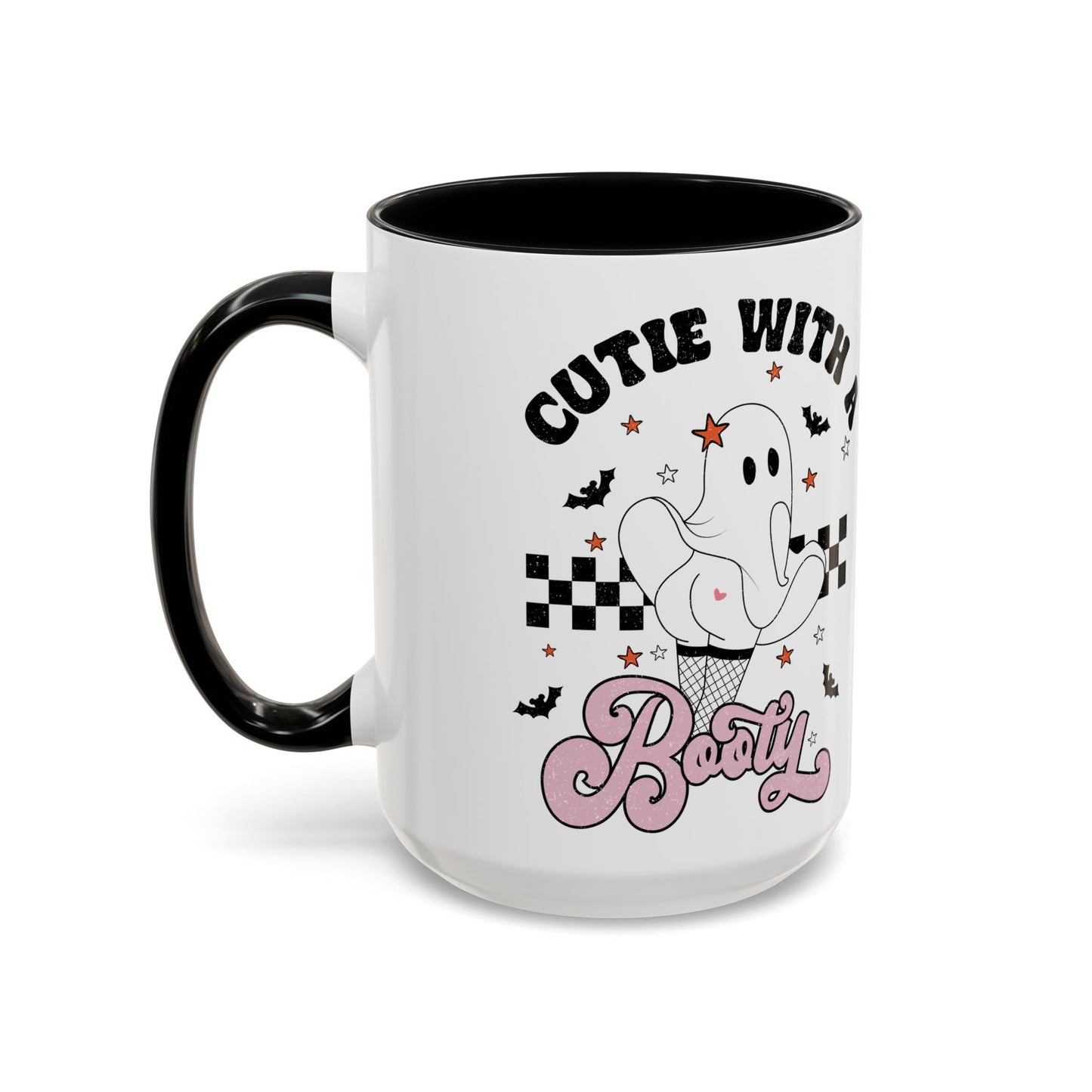 Cutie with a Booty Halloween Ghost Mug | 11oz and 15oz Ceramic Coffee Cup | Funny Halloween Design