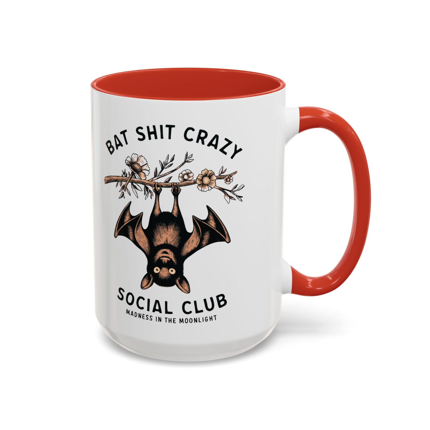 Bat Crazy Social Club Mug | Quirky Bat Design | Halloween Coffee Mug | Funny Halloween Drinkware