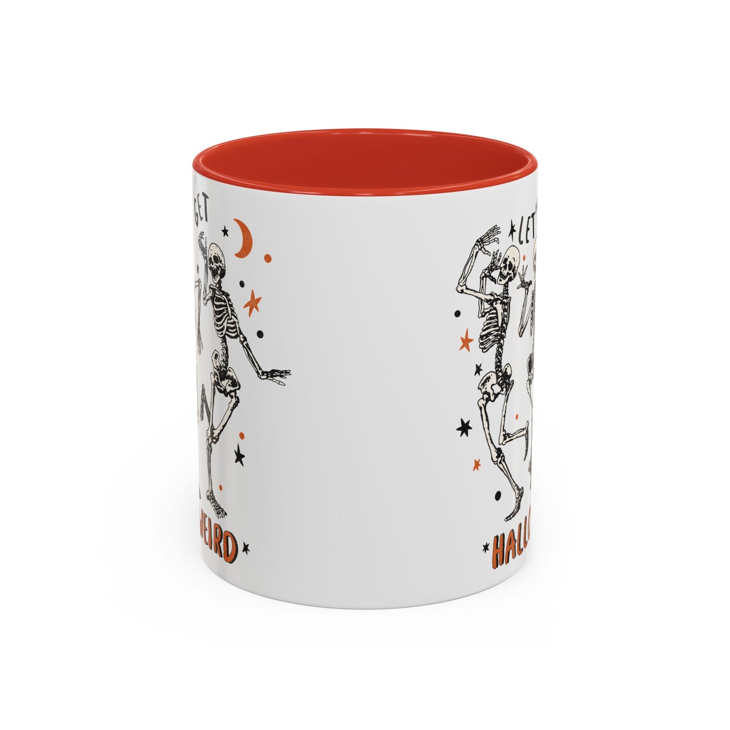 Lets Get Halloweird Halloween Mug | Dancing Skeleton Design | Funny Spooky Coffee Mug | Fall Drinkware | Unique Halloween Gift