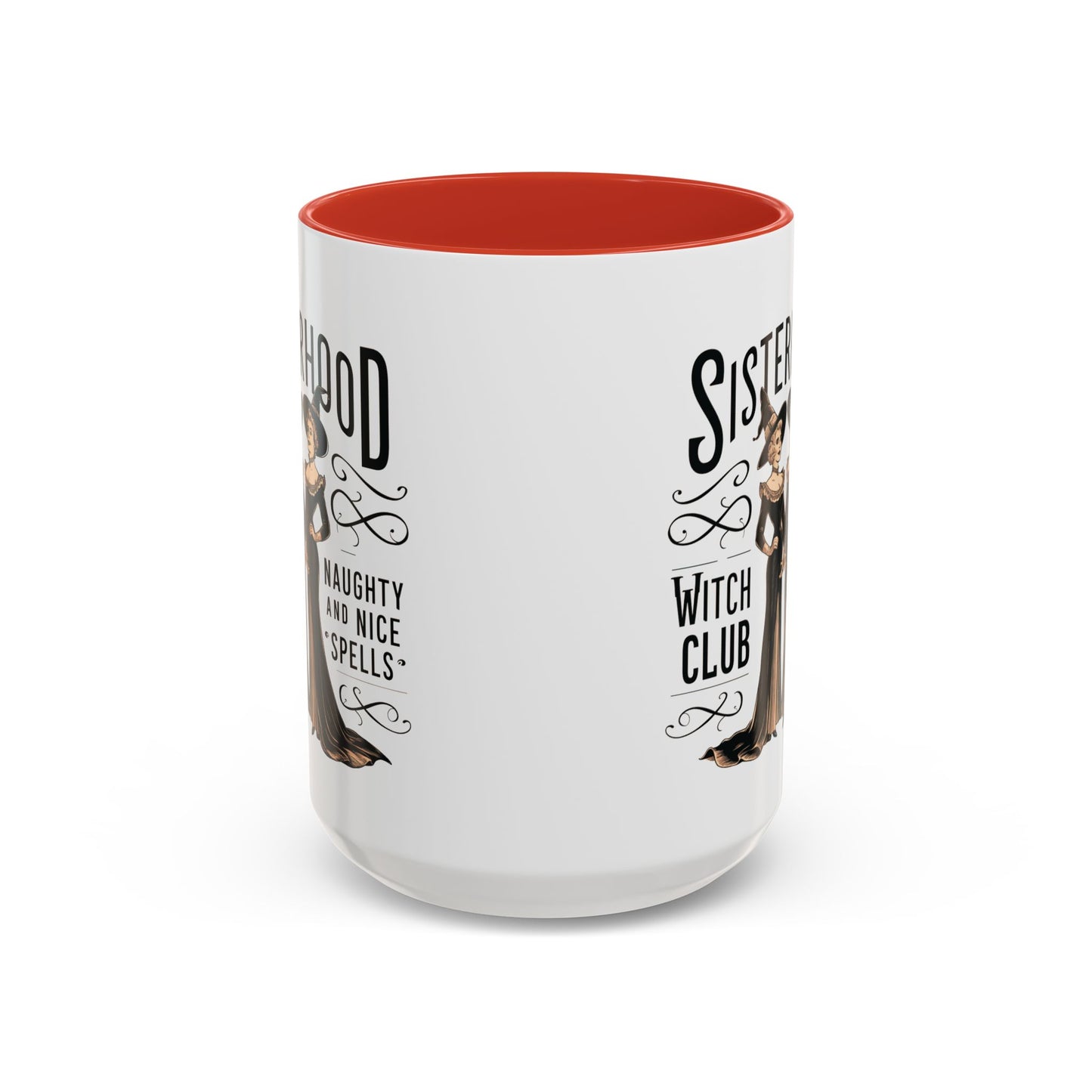 Sisterhood Witch Club Mug | Vintage Witch Design | Halloween Coffee Mug | Naughty & Nice Spells | Witchy Drinkware