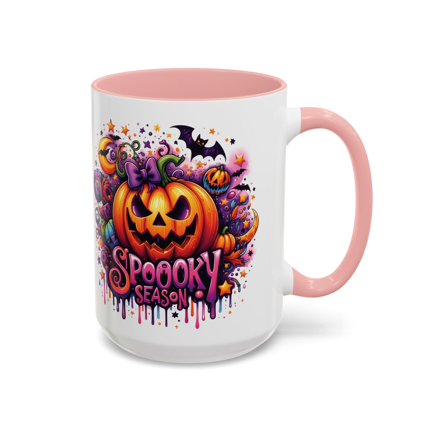 Spooky Season Halloween Mug | Colorful Jack-O'-Lantern Design | 11oz and 15oz Ceramic Coffee Cup