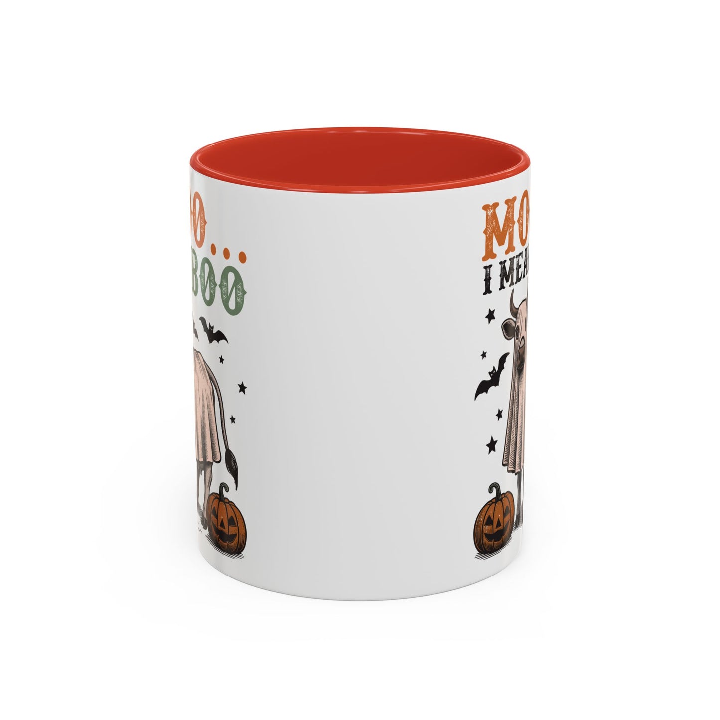 Mooo I Mean Boo Cow Mug | Funny Halloween Coffee Cup | Farmhouse Fall Mug | 11oz and 15oz Ceramic Mug