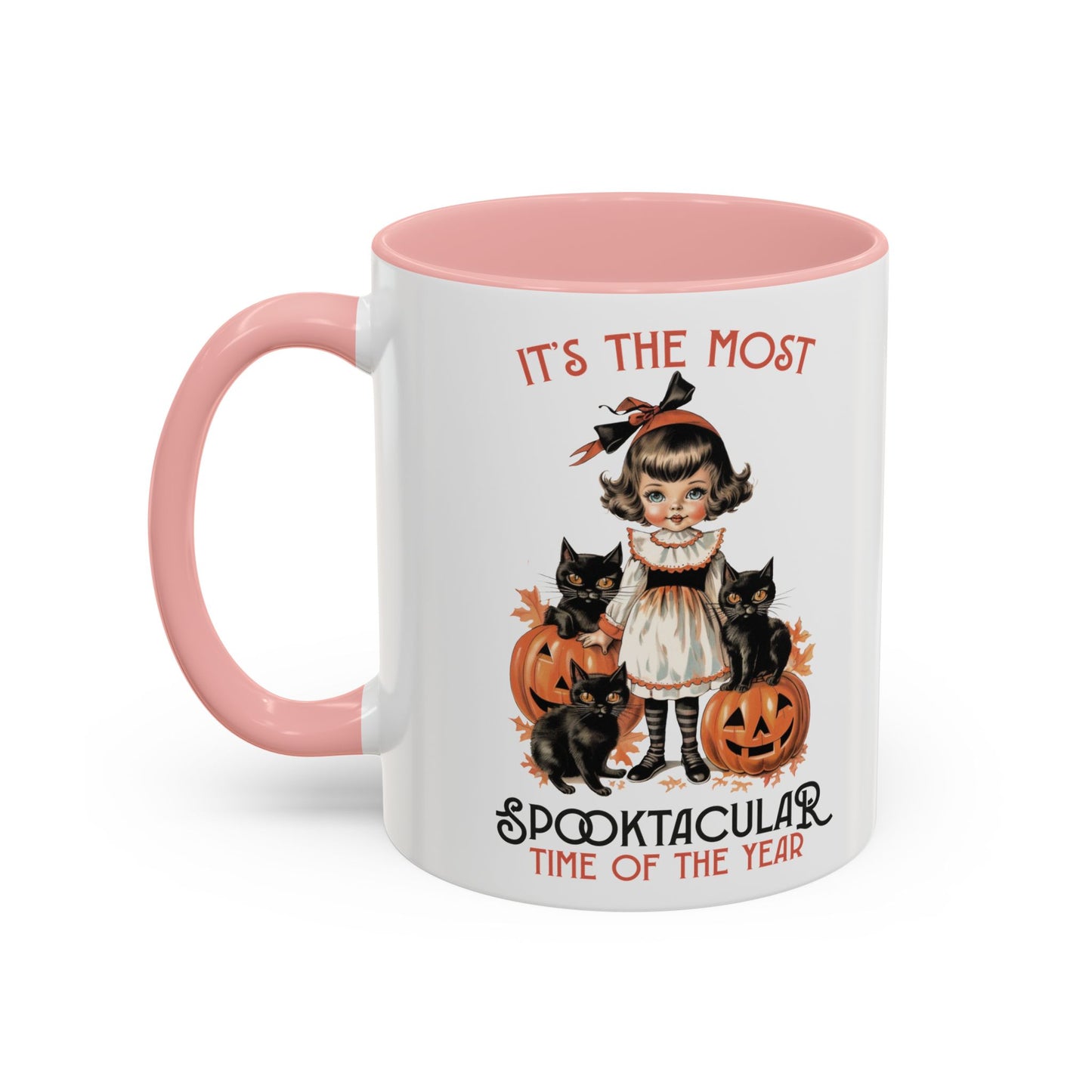 Spooktacular Time of the Year Halloween Mug | Vintage Black Cat and Doll Design | Halloween Coffee Mug | Fall Drinkware