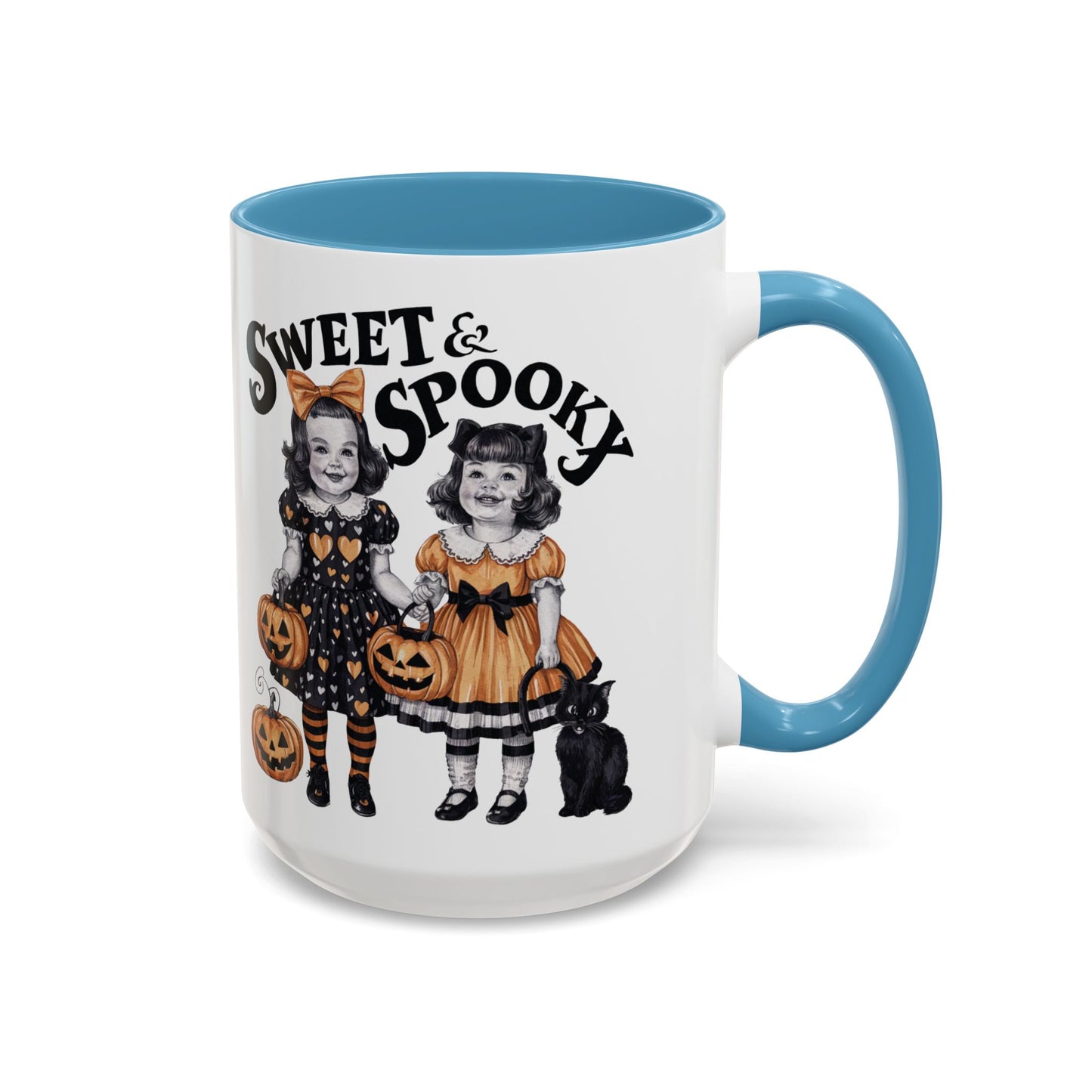 Sweet & Spooky Halloween Mug | Vintage Doll and Pumpkin Design | Cute Halloween Coffee Mug | Fall Drinkware | Trick or Treat Gift