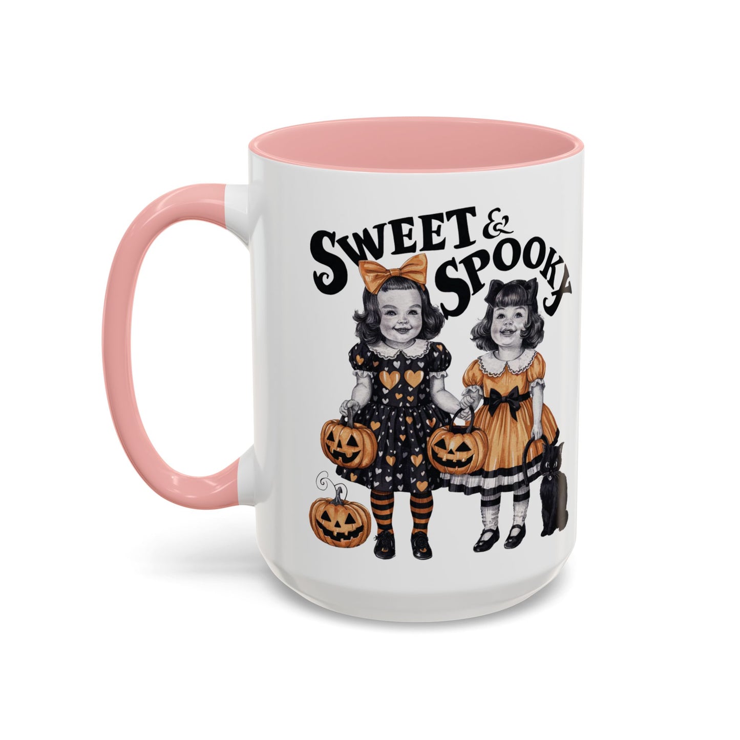 Sweet & Spooky Halloween Mug | Vintage Doll and Pumpkin Design | Cute Halloween Coffee Mug | Fall Drinkware | Trick or Treat Gift