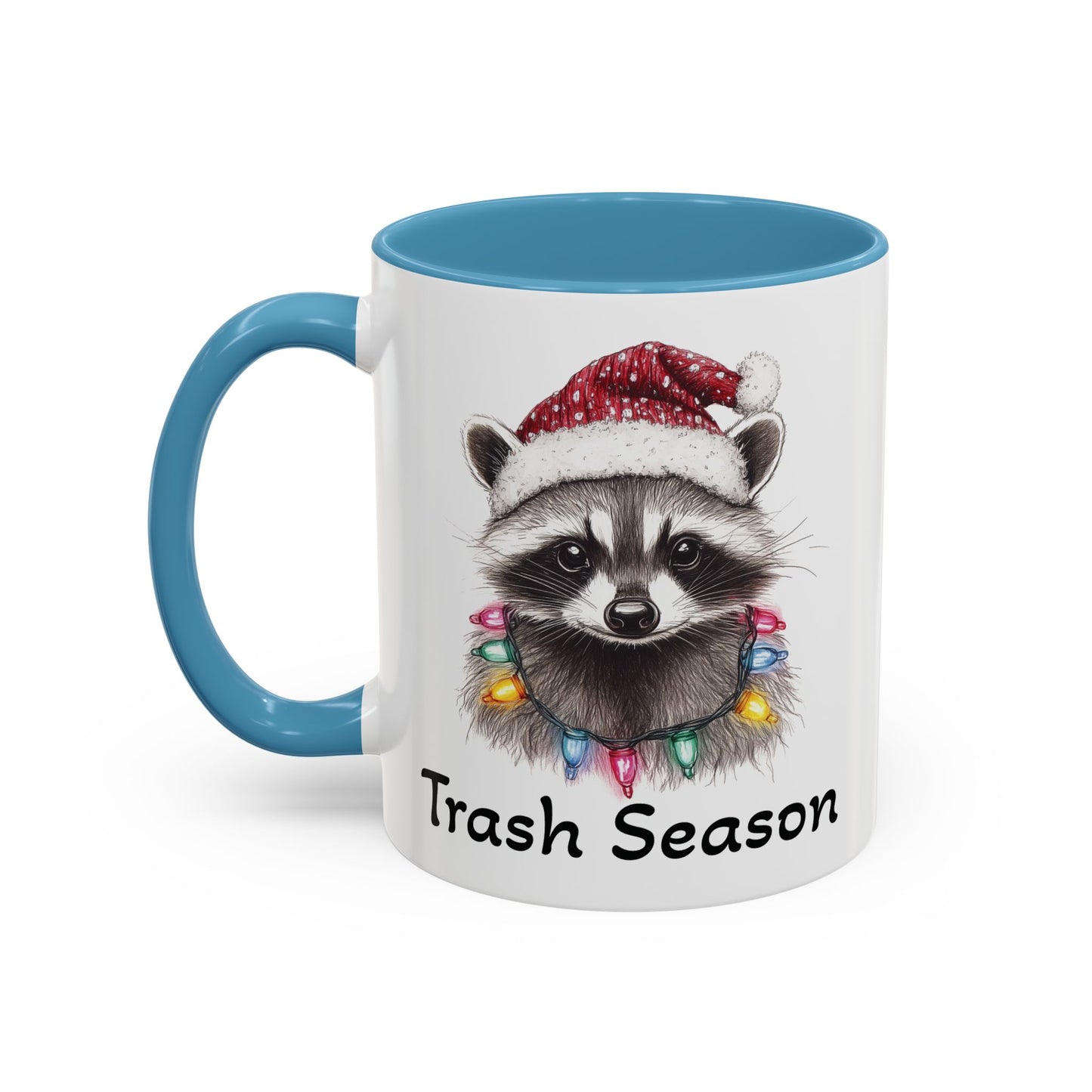 Trash Season Cute Racoon Ceramic Mug - Funny Christmas Raccoon Design - Perfect for Holiday Humor