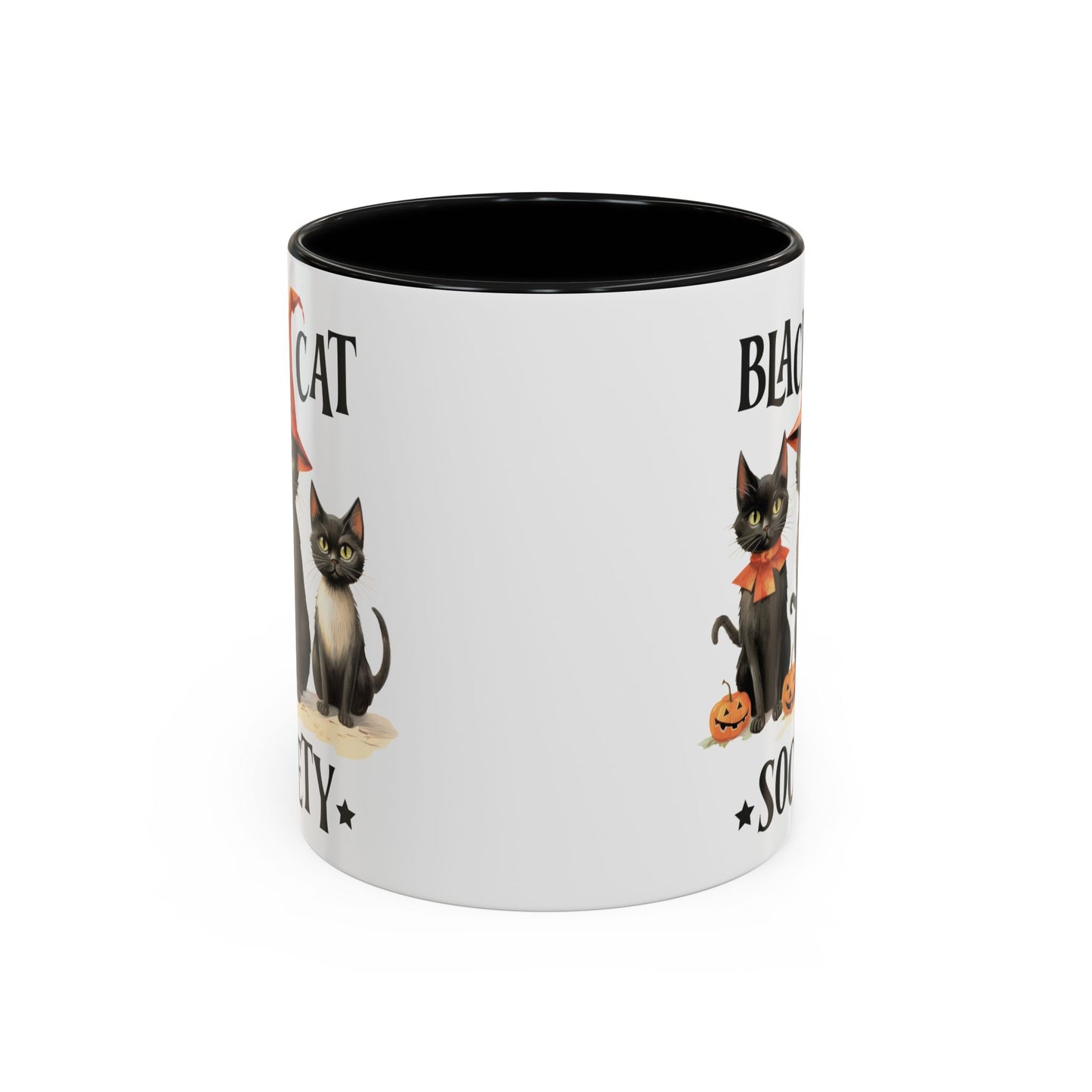 Black Cat Society Halloween Mug | Cute Black Cat Coffee Mug | Halloween Fall Drinkware | Witchy Cat Design