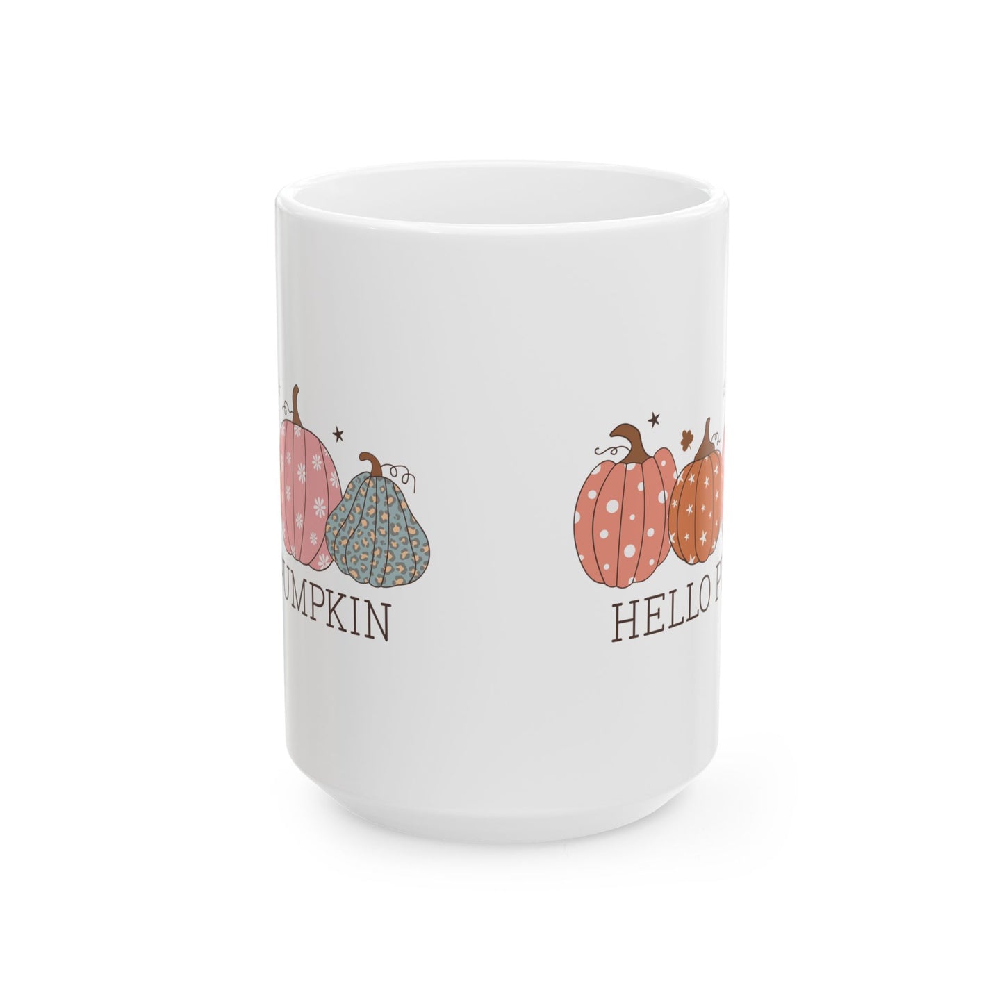 Hello Pumpkin Ceramic Mug - Cute Fall Pumpkin Design - Perfect for Autumn Lovers