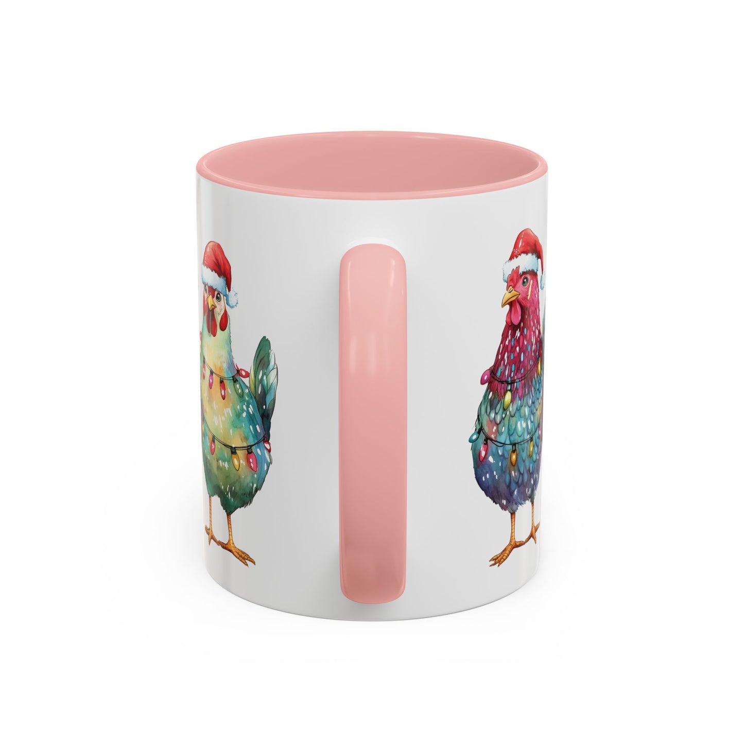 Christmas Chickens Mug - Festive Holiday Chicken Trio Design - Perfect for Farmhouse Christmas Decor