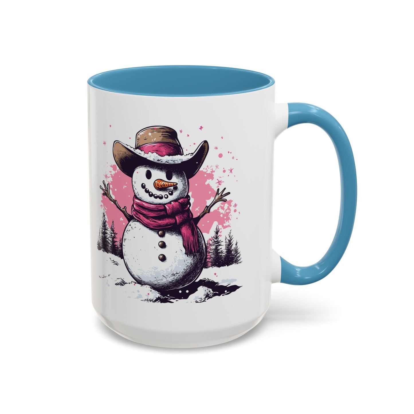 Cowboy Snowman Ceramic Mug - Festive Western Holiday Design - Perfect for Christmas and Winter Fun