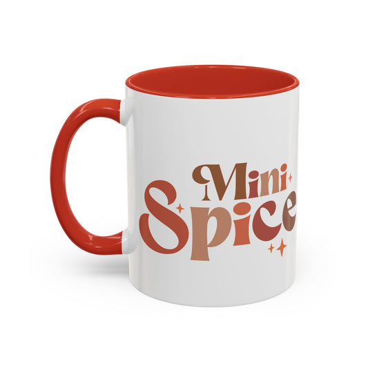 Mini Spice Fall-Themed Mug | 11oz /15oz Ceramic Coffee Cup | Cozy Autumn Design | Red, Black, Light Blue, Navy, or Pink Handle and Interior