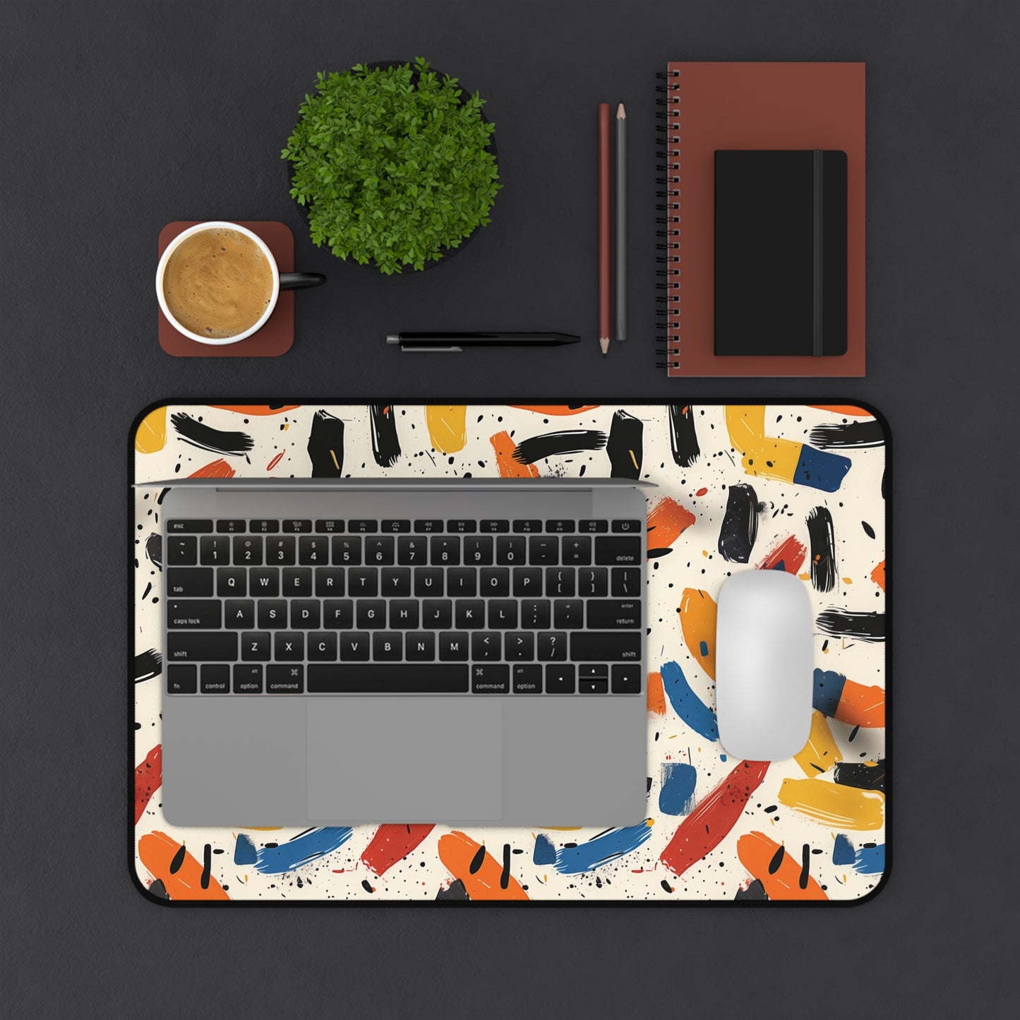 Abstract Brushstroke Desk Mat | Neoprene | Anti-Slip | 3 Sizes