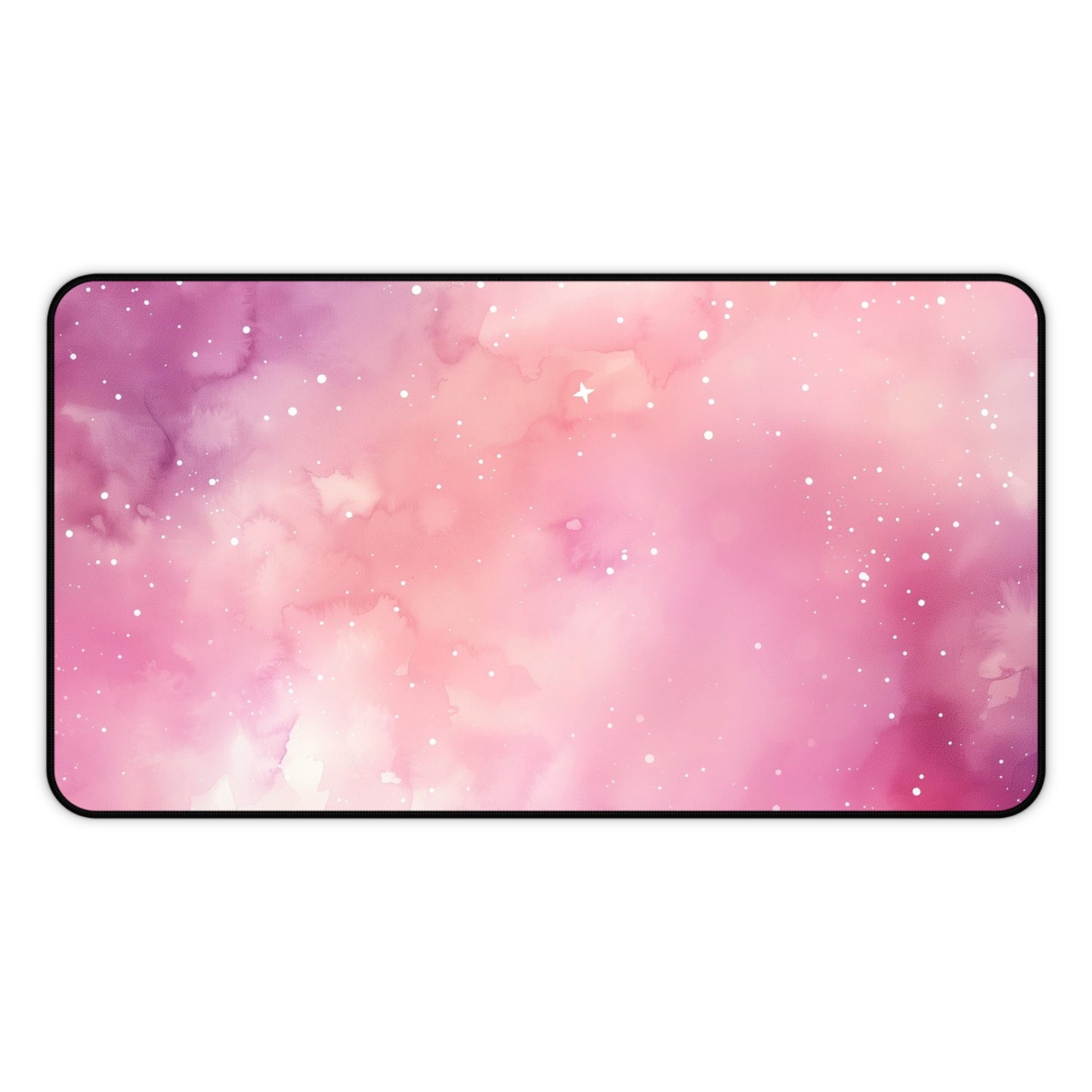 Pink Nebula Computer Desk Mat | Cosmic Pastel Mouse Pad | Anti-Slip Neoprene Desk Mat for Home Office | 3 Sizes Available