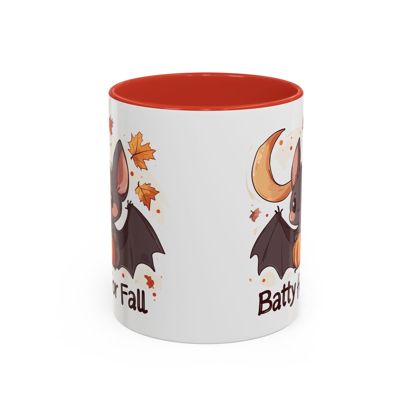 Batty for Fall Ceramic Mug - Adorable Bat and Pumpkin Design - Perfect for Halloween and Autumn Lovers