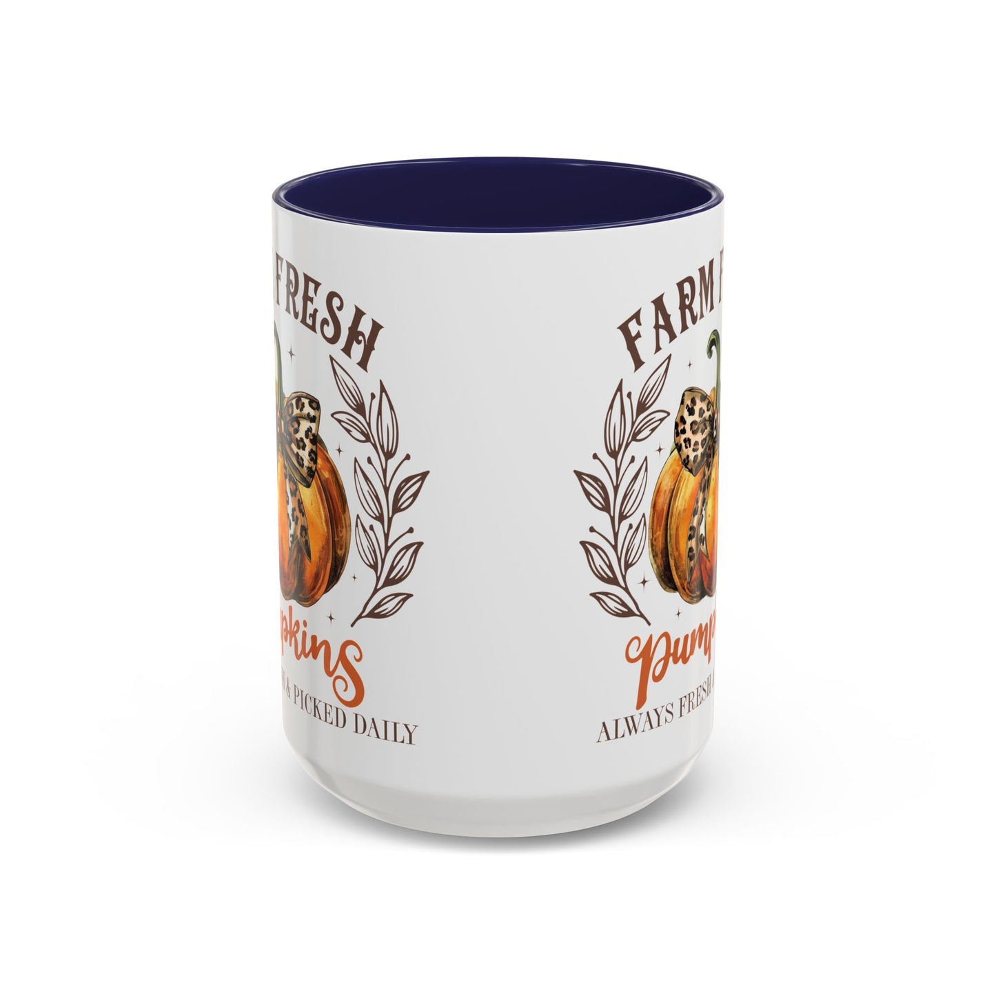 Farm Fresh Pumpkins Fall Mug | 11oz and 15oz Ceramic Coffee Cup | Rustic Autumn Pumpkin Design