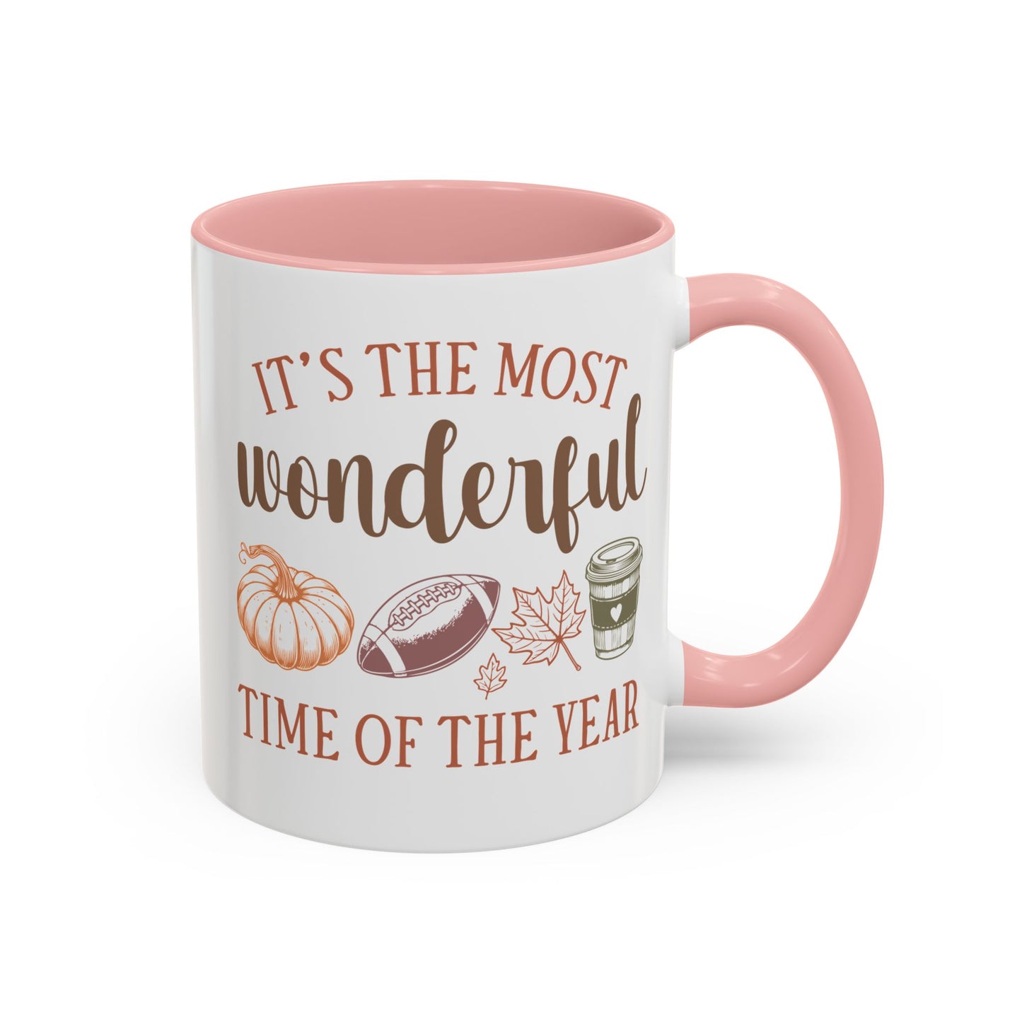 Most Wonderful Time of the Year Fall Mug | 11oz and 15oz Ceramic Coffee Cup | Autumn, Football & Pumpkin Design