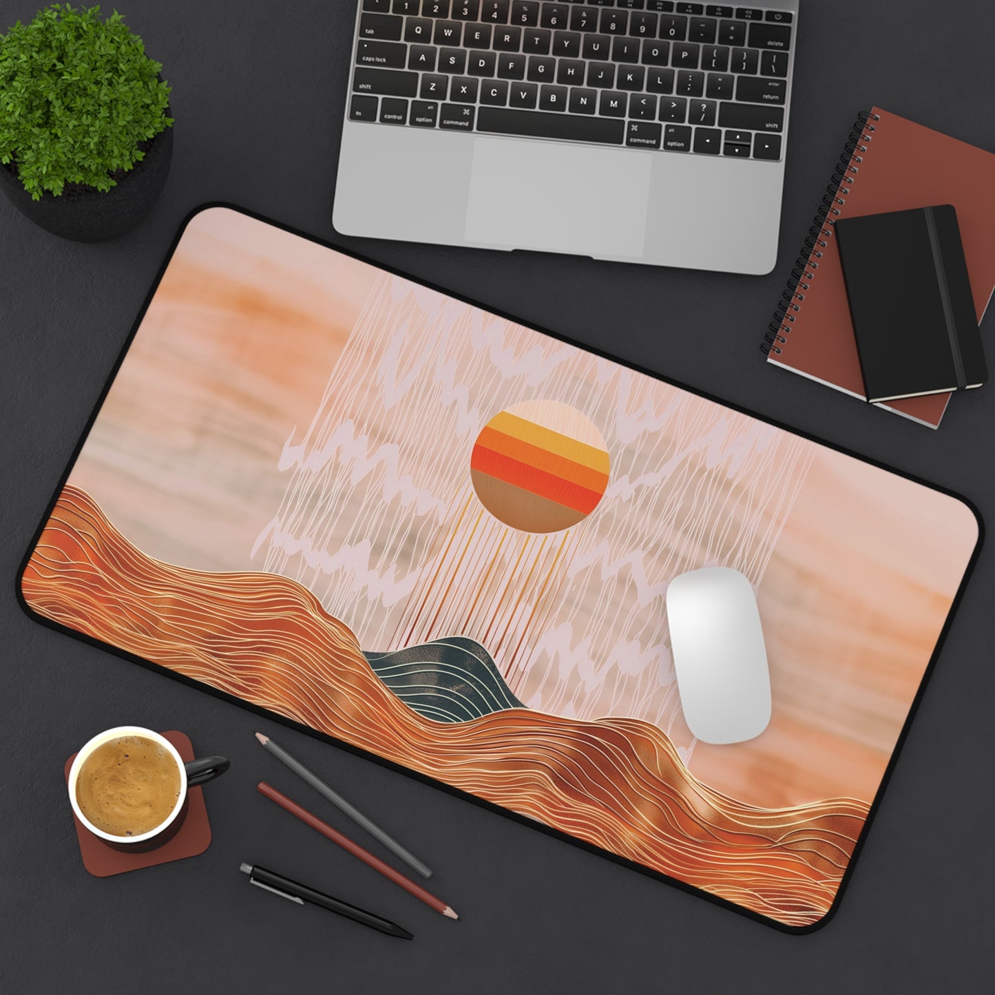 Abstract Sunrise Desk Mat | Gaming Mouse Pad | Neoprene | Anti-Slip | 3 Sizes Available