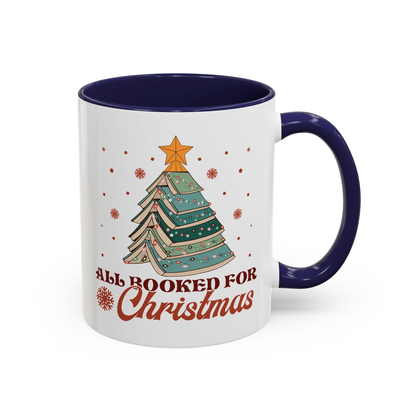 All Booked for Christmas Mug - Festive Book Lovers Christmas Tree Design - Perfect for Readers