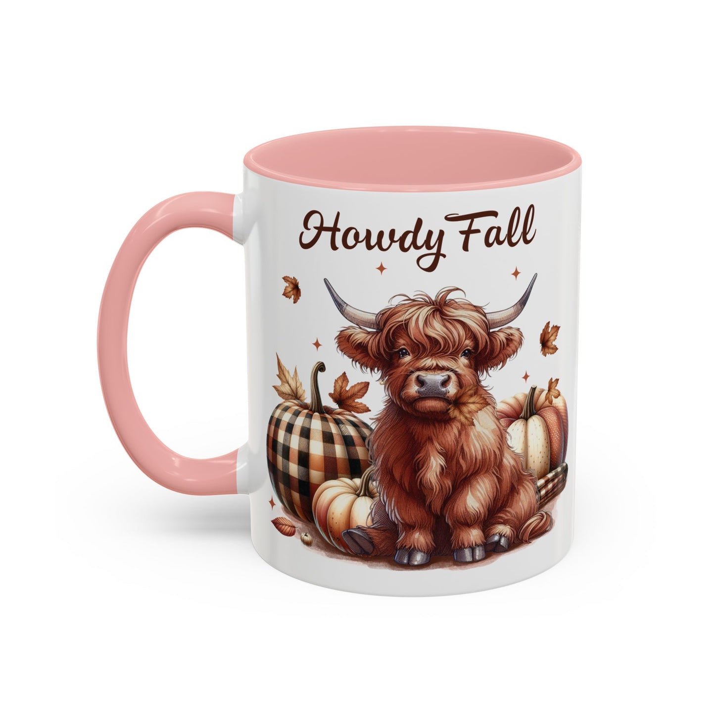 Howdy Fall Mug - Autumn Highland Cow Coffee Mug - White Ceramic Cup with Fall Design - Perfect Seasonal Fall Gift