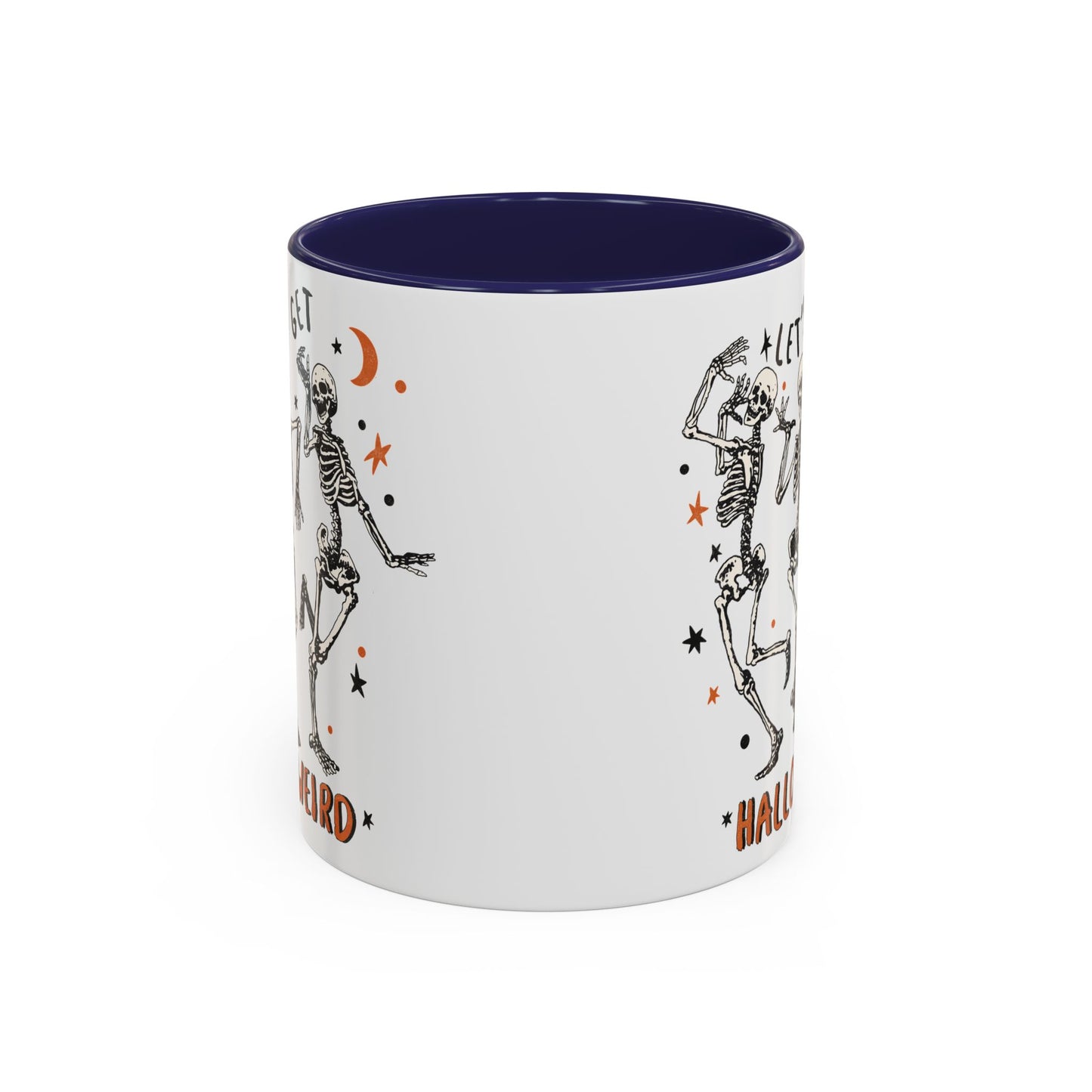 Lets Get Halloweird Halloween Mug | Dancing Skeleton Design | Funny Spooky Coffee Mug | Fall Drinkware | Unique Halloween Gift