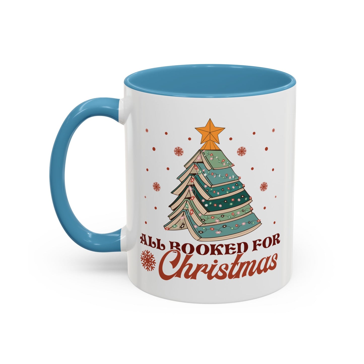 All Booked for Christmas Mug - Festive Book Lovers Christmas Tree Design - Perfect for Readers