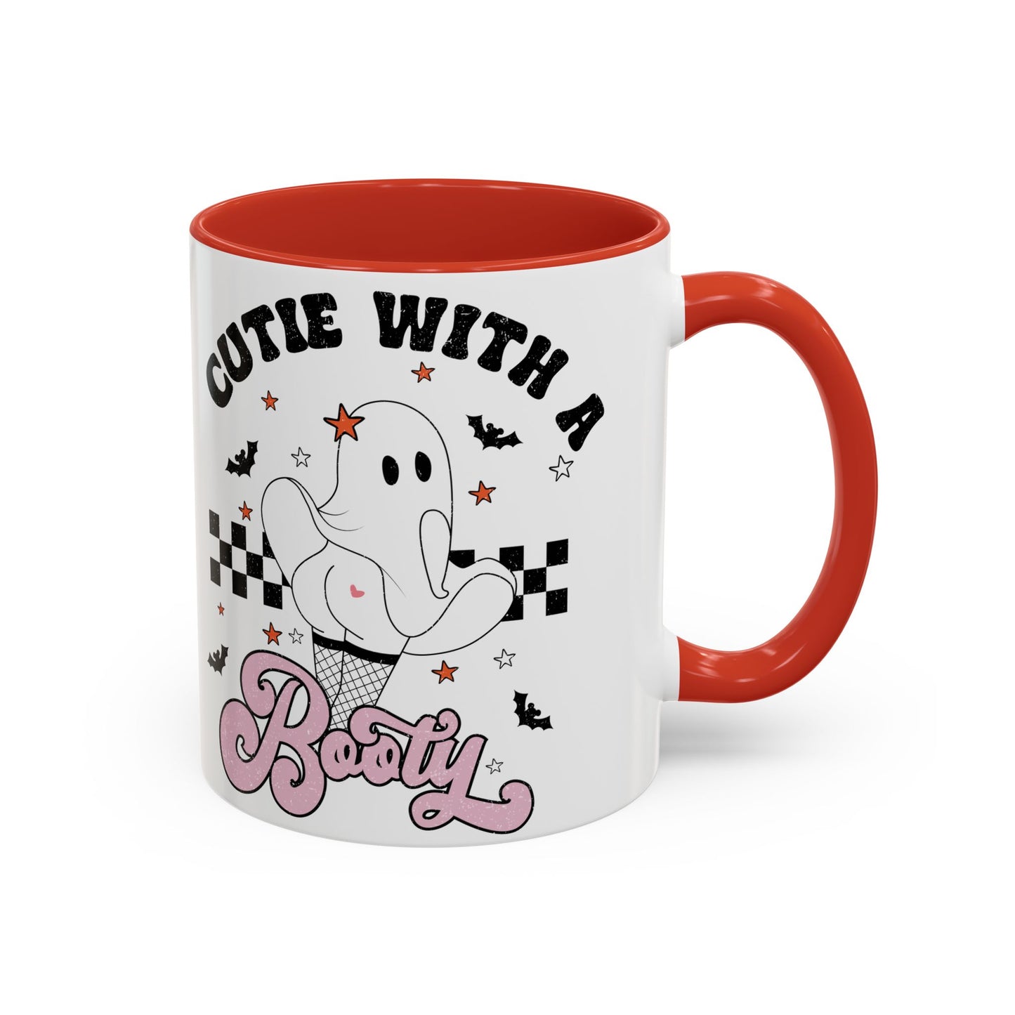 Cutie with a Booty Halloween Ghost Mug | 11oz and 15oz Ceramic Coffee Cup | Funny Halloween Design