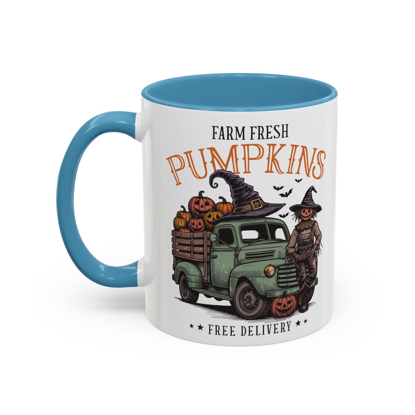 Farm Fresh Pumpkins Mug | Vintage Truck Fall Mug | Halloween Pumpkin Patch Coffee Cup | 11oz and 15oz Ceramic Mug