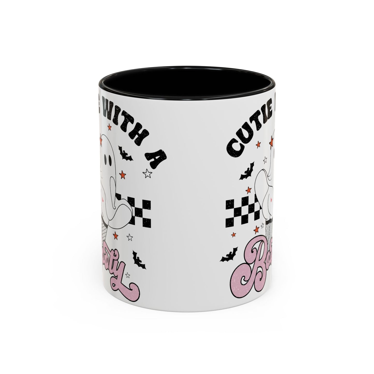 Cutie with a Booty Halloween Ghost Mug | 11oz and 15oz Ceramic Coffee Cup | Funny Halloween Design