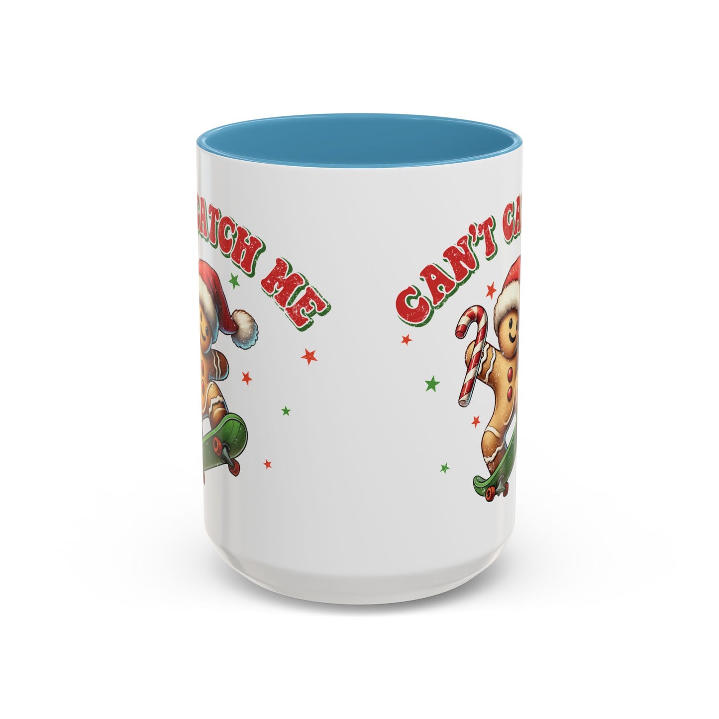 Can't Catch Me Gingerbread Mug - Fun Holiday Skateboarding Gingerbread Design - Perfect for Christmas Cheer