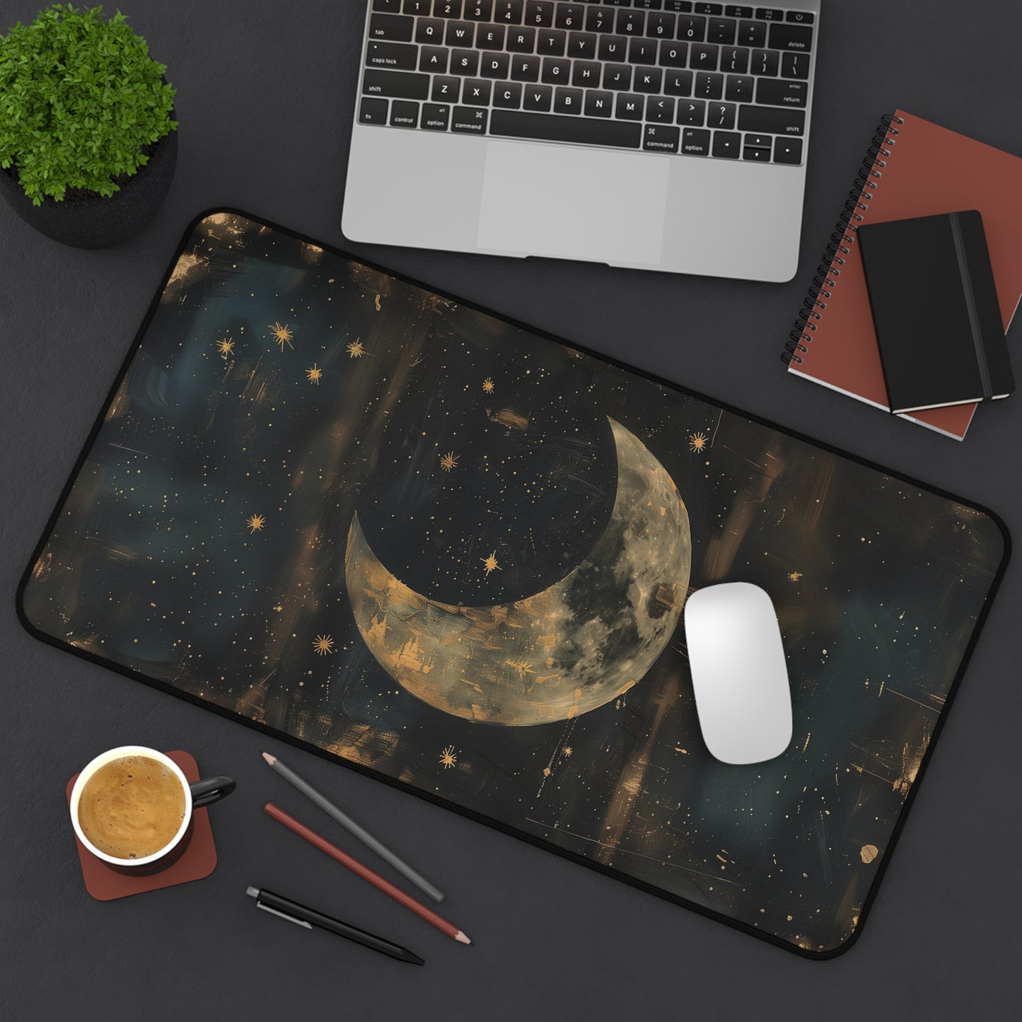 Celestial Moon Desk Mat | Gaming Mouse Pad | Neoprene | Anti-Slip | 3 Sizes Available