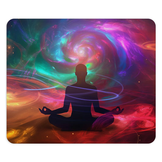 Meditative Universe Design Personalized Mouse Pad - Custom Round or Rectangle Neoprene Mousepad with Non-Slip Rubber Bottom