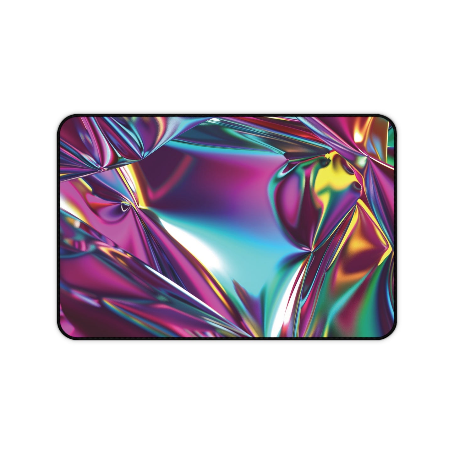 Holographic Metallic Desk Mat | Vibrant Neoprene Mouse Pad | Anti-Slip Office Desk Mat | 3 Sizes Available