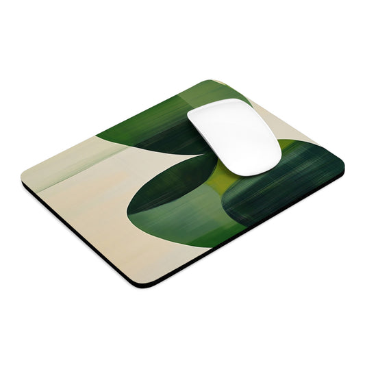 Modern Green Abstract Design Personalized Mouse Pad - Custom Round or Rectangle Neoprene Mousepad with Non-Slip Rubber Bottom