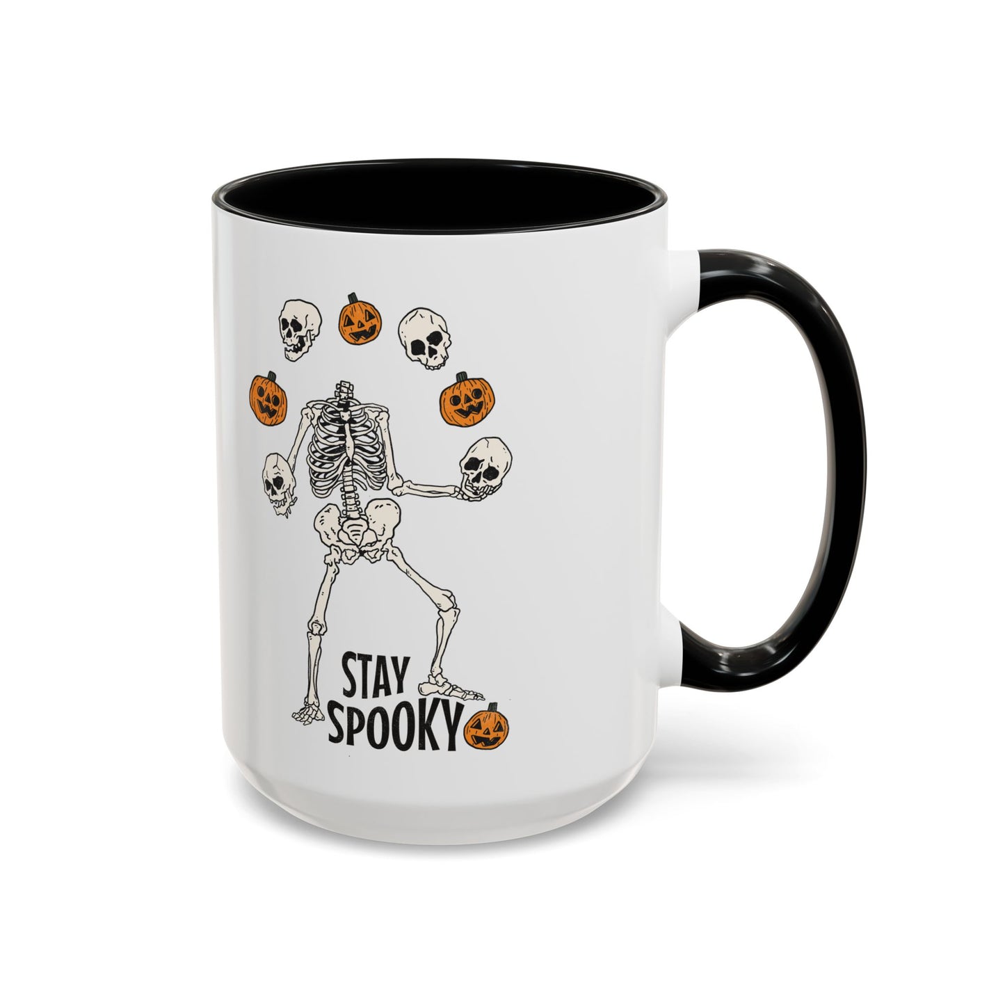 Stay Spooky Halloween Mug | Juggling Skeleton Design | Funny Halloween Coffee Mug | Fall Drinkware