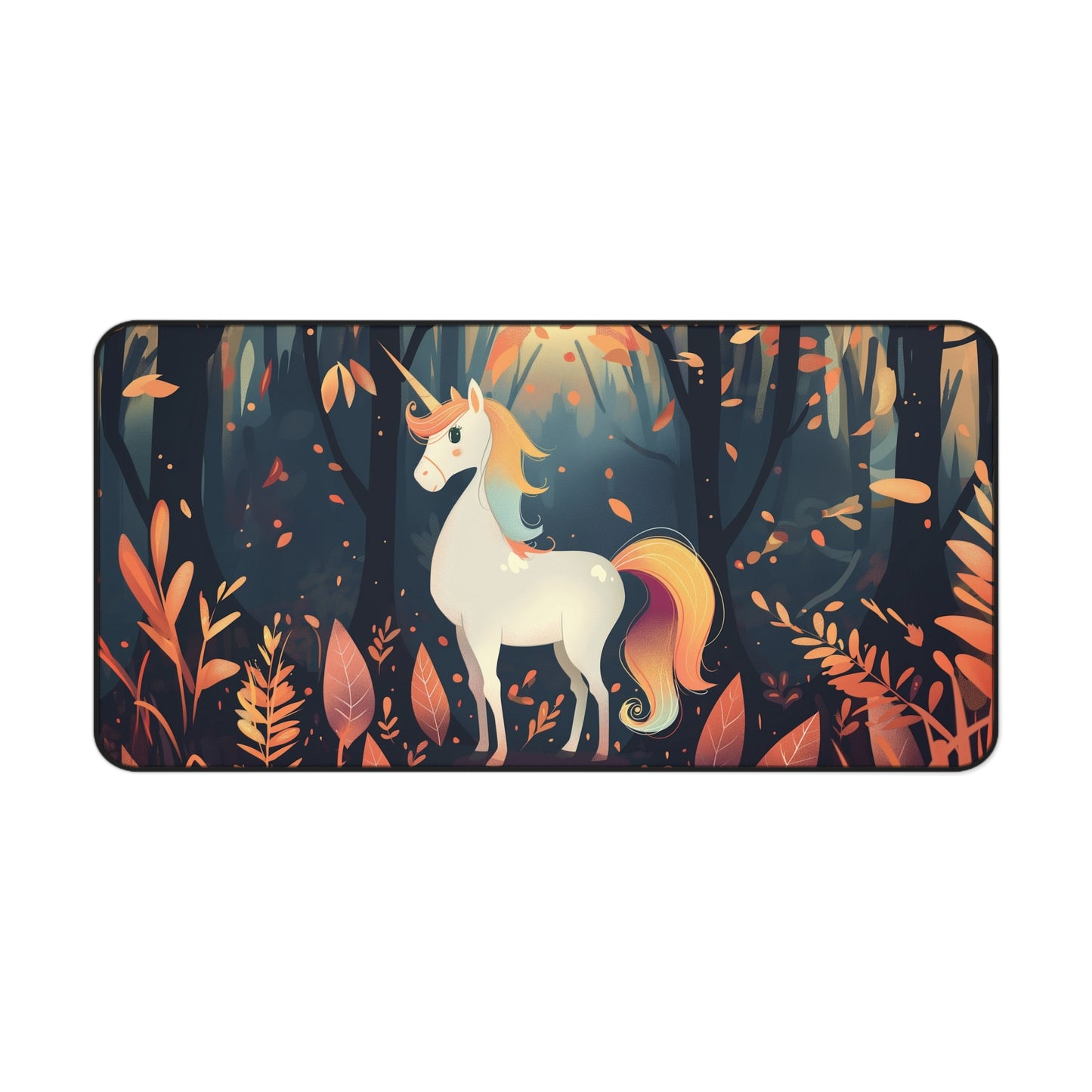 Cute Unicorn Forest Desk Mat | Enchanting Design | Neoprene | Anti-Slip | 3 Sizes