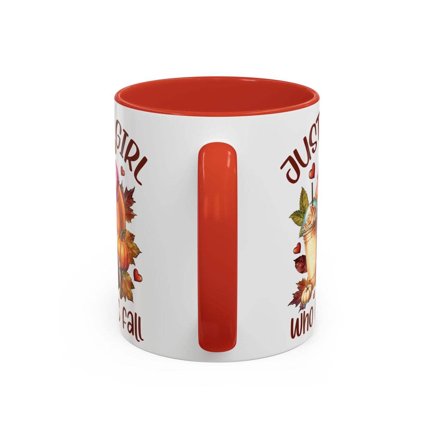 Just a Girl Who Loves Fall Mug | 11oz and 15oz Ceramic Coffee Cup | Autumn, Pumpkin, and Football Design