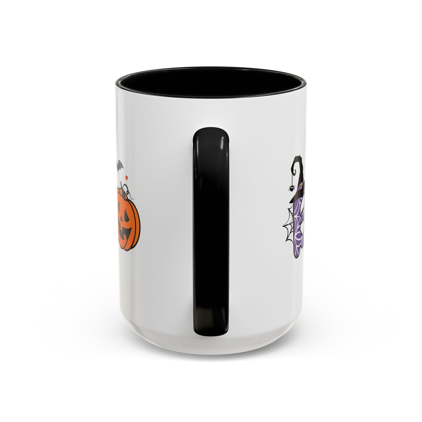 Cute Boo Halloween Mug | 11oz and 15oz Ceramic Coffee Cup | Adorable Ghost, Pumpkin and Witch Hat Design