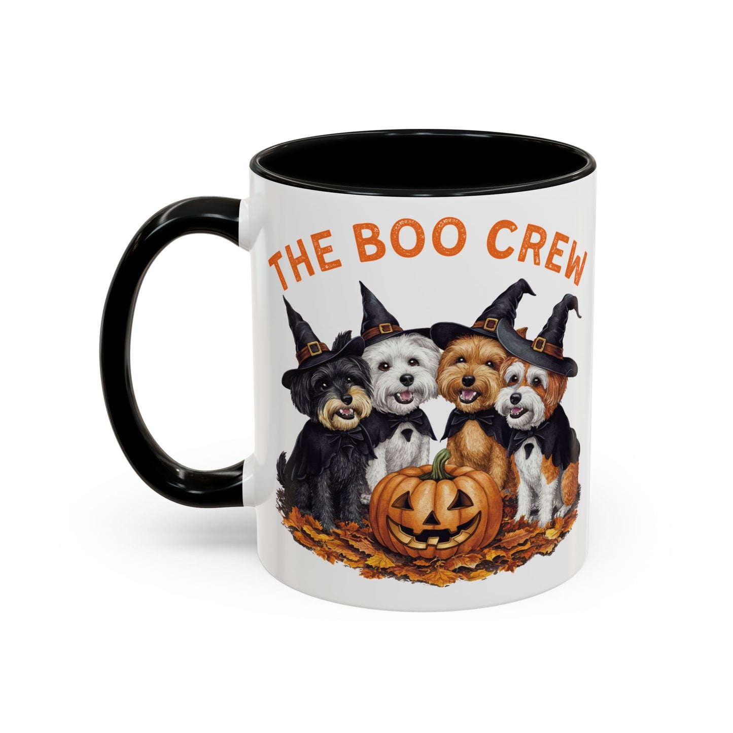 The Boo Crew Halloween Dog Mug | Adorable Dog Pack with Witch Hats | Spooky Fall Coffee Mug | Halloween Gift for Dog Lovers