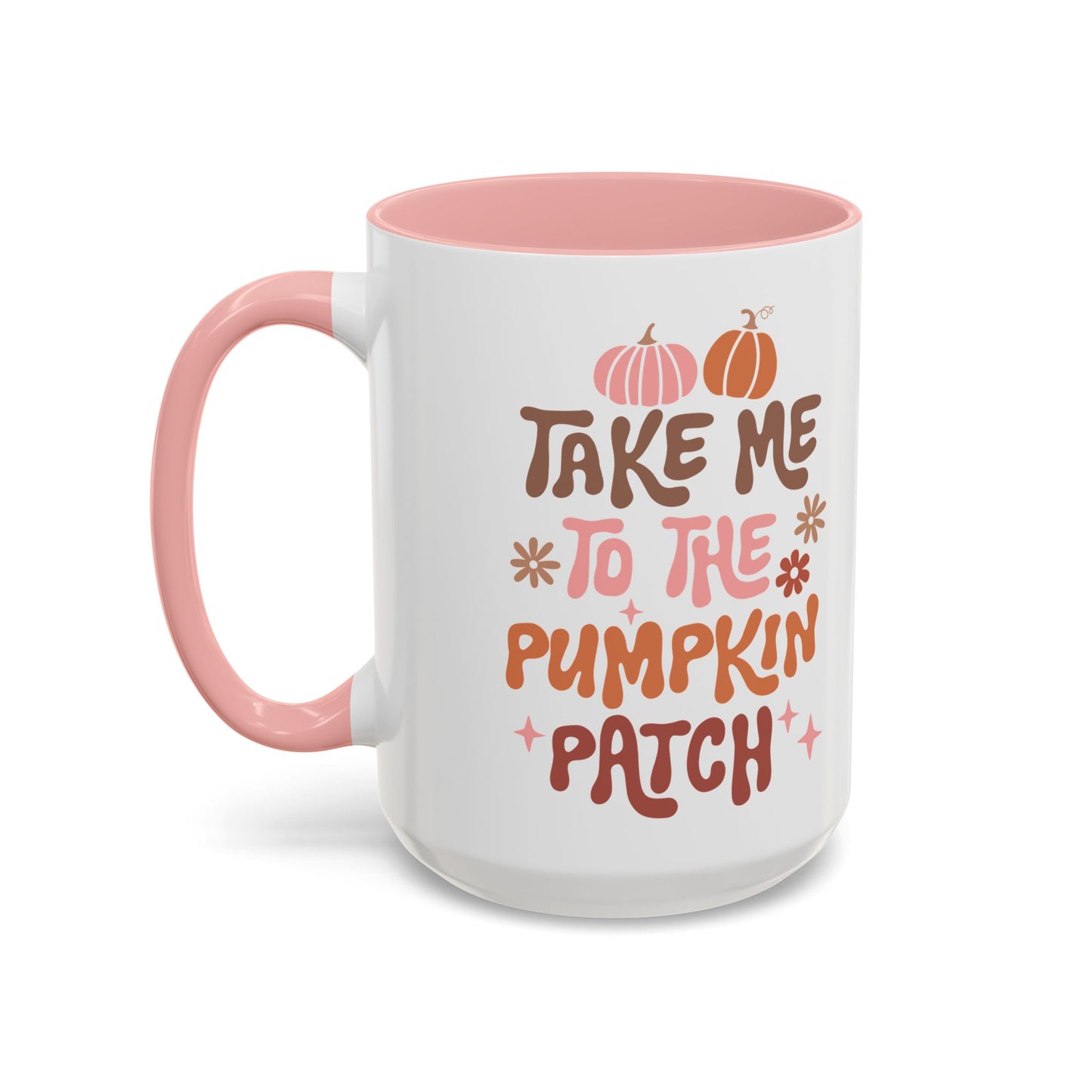 Take Me to the Pumpkin Patch Fall Mug | 11oz and 15oz Ceramic Coffee Cup | Retro Autumn Design